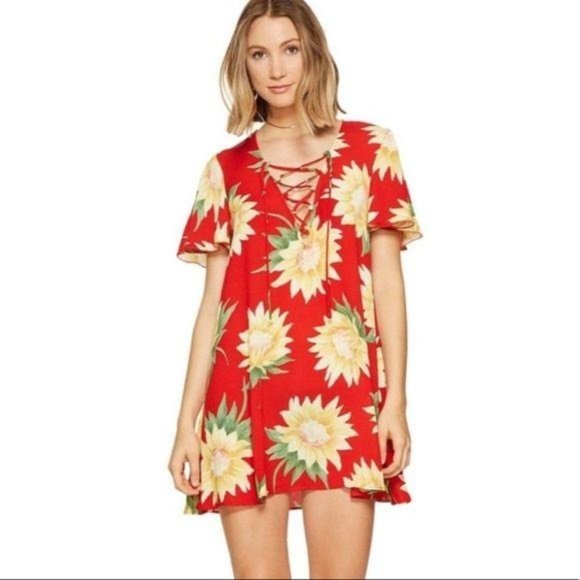 Show Me Your MuMu Dresses & Skirts - Show Me Your Mumu Kylie Lace Up Dress Sunflowers